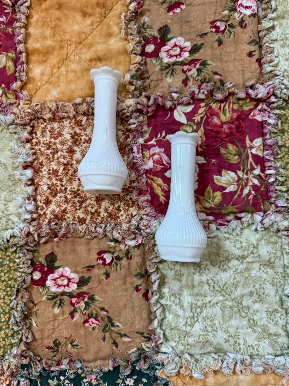 Elegant White Milk Glass Bud Vases - Set of 2